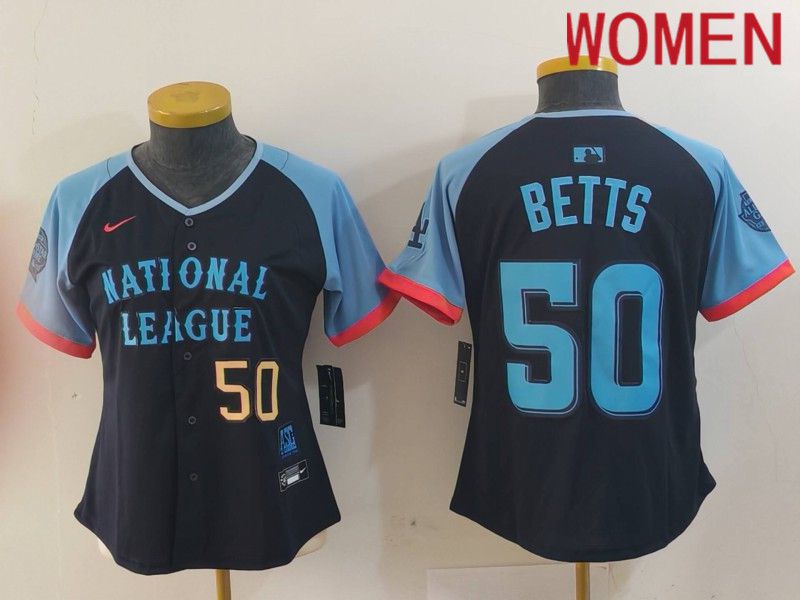Women Los Angeles Dodgers #50 Betts Blue All star 2024 Nike MLB Jersey style 8151->women mlb jersey->Women Jersey